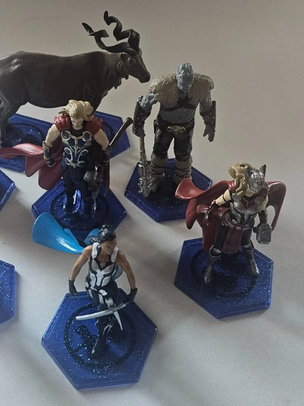 Disney Marvel Cake Toppers Thor Figurines Lot of 7 Set PVC - Blue Stands